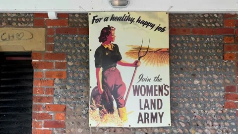 Lytham, UK 2024 August 18; 1940s Propaganda posters. 4k Video Stock Footage 282093929