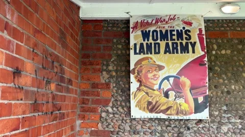 Lytham, UK 2024 August 18; 1940s Wartime Weekend_Propaganda posters Stock Footage 282093977