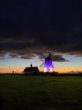 Lytham Windmill and Storm Clouds Stock Photos