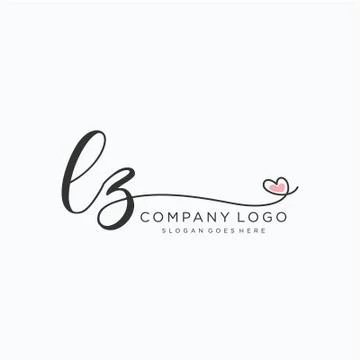 LZ Initial handwriting logo design Stock Illustration