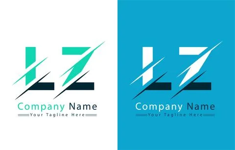 LZ Letter Logo Vector Design Concept Elements Illustrazione stock