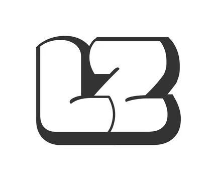 LZ logo, bubble comic lettering, rounded in graffiti style black and white .. Stock Illustration