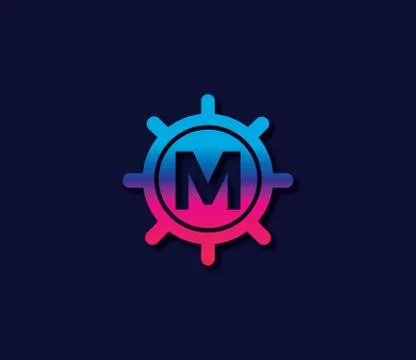 M Alphabet Locker Logo Design Concept Stock Illustration