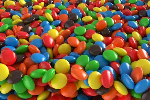 M and M 3D background Rendering Stock Illustration