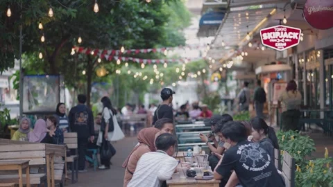 M Bloc Space public space, creative hub, live house, shop house South Jakarta Stock Footage 304729234