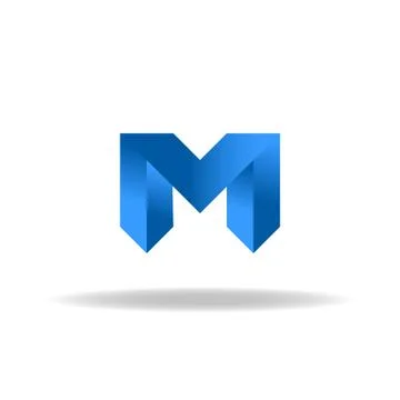 M - blue letter, web or business abstract logo Stock Illustration