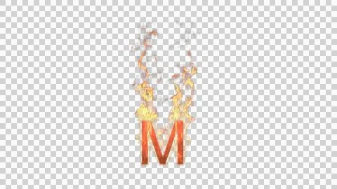 M - Burning letter Stock Illustration