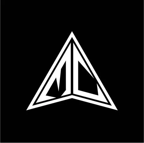 M C initials in the form of a modern minimalist arrow. perfect for letters, g Stock Illustration