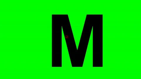 "M" Chromakey Green Screen Animated Fire Snow Water Explosion Lettering Stock Footage 132990