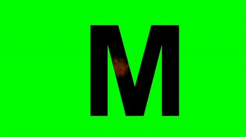 "M" Chromakey Green Screen Animated Fire Snow Water Explosion Lettering 動画素材 133170