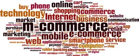 M-commerce word cloud Stock Illustration