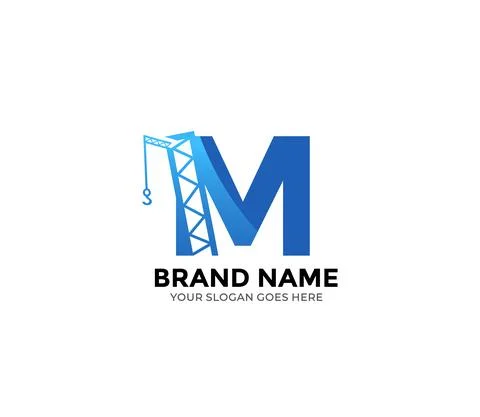 M construction Logo Design Concept Stock Illustration