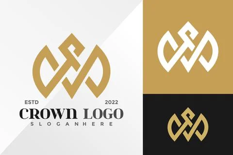 M Crown Logo Design Vector illustration template 스톡 일러스트