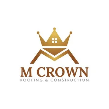 M Crown Roofing Construction Architecture Building House Business Logo Templa Stock Illustration