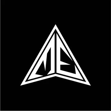 M E initials in the form of a modern minimalist arrow. perfect for letters, g Stock Illustration