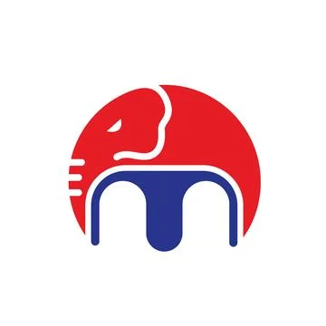 M elephant icon vector concept design template Stock Illustration