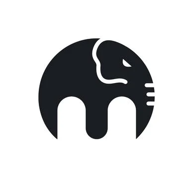 M elephant icon vector concept design template Stock Illustration
