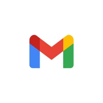 M email vector logo. G mail new logo in multicolor flat style. Vector EPS10 Stock Illustration