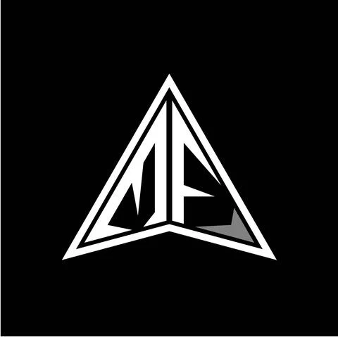 M F initials in the form of a modern minimalist arrow. perfect for letters, g Stock Illustration