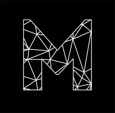M geometric triangle block chain font Stock Illustration