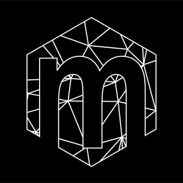 M geometric triangle blockchain font Illustrazione stock