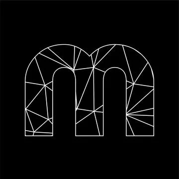 M geometric triangle blockchain font Illustrazione stock