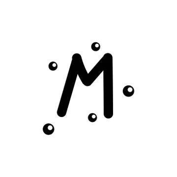 M hand drawn alphabet  vector design template illustration Stock Illustration
