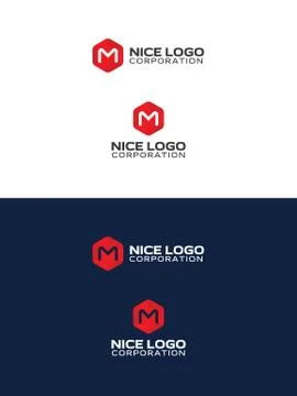 M hexagon logo Illustrazione stock