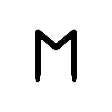 M icon. Simple style M company poster background symbol. M brand logo desig.. Stock Illustration