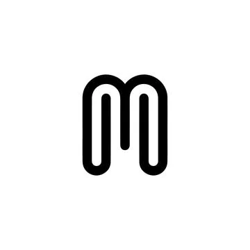 M icon. Simple style poster background symbol. M brand logo design element... Stock Illustration