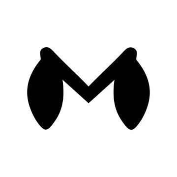 M icon. Simple style poster background symbol. M brand logo design element... Stock Illustration
