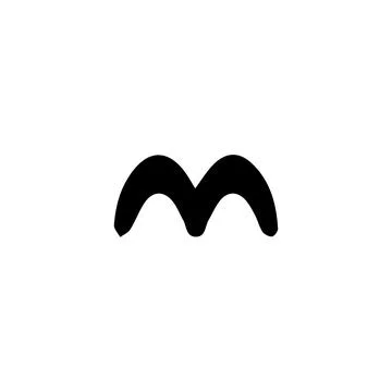 M icon. Simple style poster background symbol. M brand logo design element... Stock Illustration