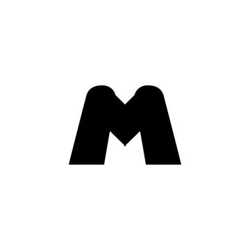 M icon. Simple style poster background symbol. M brand logo design element... Stock Illustration