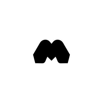 M icon. Simple style poster background symbol. M brand logo design element... Stock Illustration