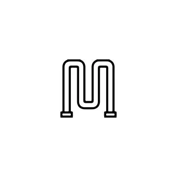 M icon. Simple style poster background symbol. M brand logo design element... Stock Illustration