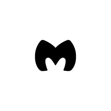 M icon. Simple style poster background symbol. M brand logo design element... Stock Illustration