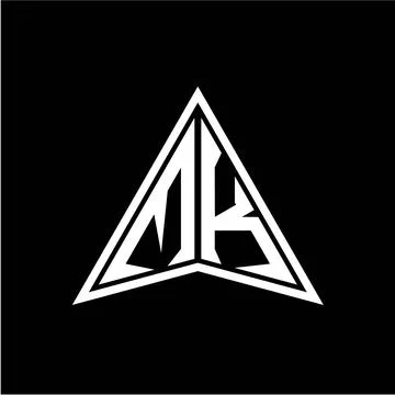 M K initials in the form of a modern minimalist arrow. perfect for letters, g Stock Illustration