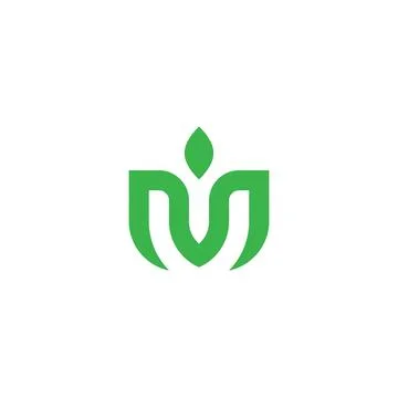 M leaf letter logo design. M icon design. Stock Illustration