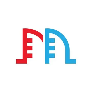 M letter building icon vector concept design template Ilustración de archivo