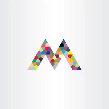 M letter colorful geometry vector design element Stock-Illustration