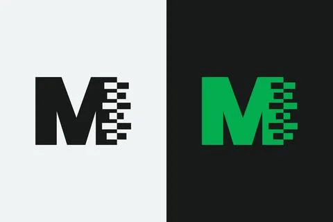 M letter iconic transformation shape vector logo design Stock Illustration