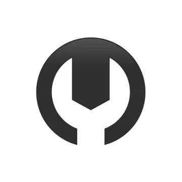 M Letter Initial Mechanic Symbol Design Stock Illustration