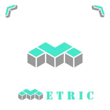 M letter in isometric style Illustrazione stock