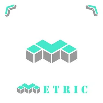 M letter in isometric style Stock Illustration