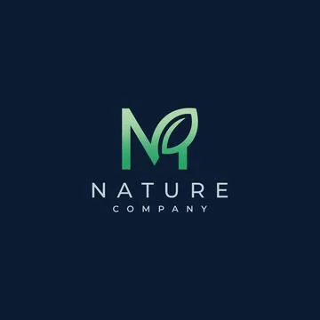 M Letter Leaf Logo Icon Design Vector Stock Illustration
