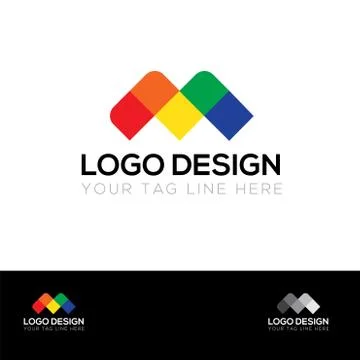 M Letter Logo 스톡 일러스트