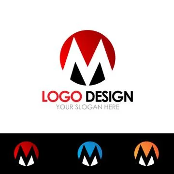 M Letter Logo 스톡 일러스트