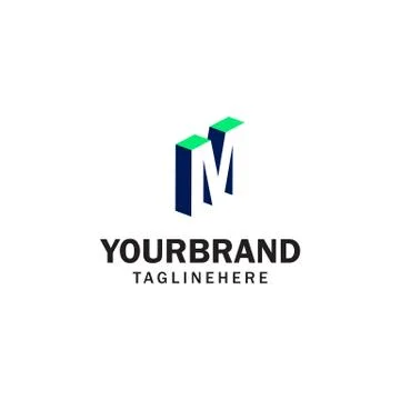 M Letter logo in negative space vector design template elements Illustrazione stock