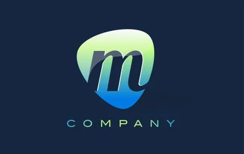 M Letter Logo. Oval Shape Modern Design Stock Illustration