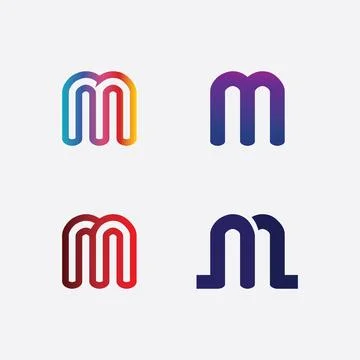 M Letter Logo Template Illustrazione stock